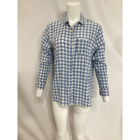 Hatch 'The Boyfriend' Blue Cotton Shirt Size 2 - Picture 2 of 4